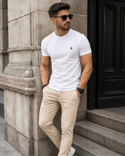 Camiseta Bordada "B" Style - Branca