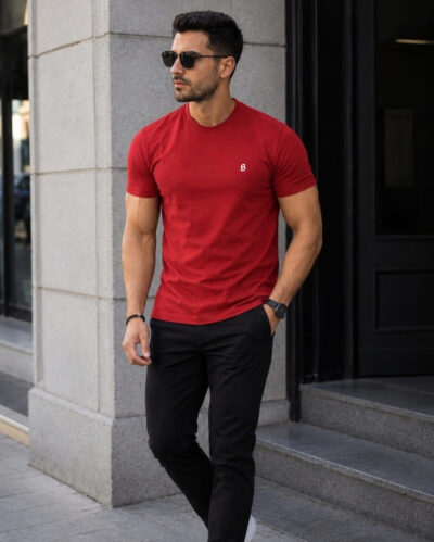 Camiseta Bordada "B" Style - Vermelho