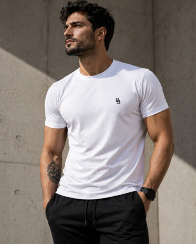 Camiseta Bordada "BB" Branca